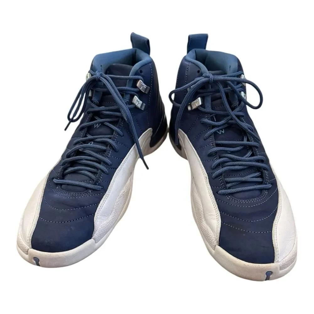 Air Jordan 12 Retro Men's Stone Blue Legend Blue Basketball Shoes Sneakers 10